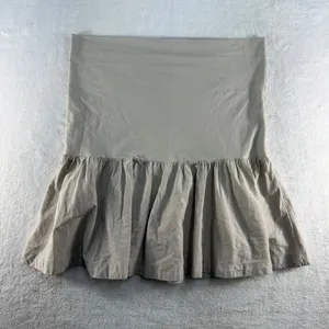 Free People‎ Large Milos Drop Waist Mini Skirt Pumice Stone Beige Fold Over NEW thumbnail 6