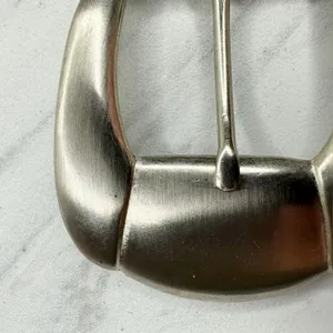 Silver Tone Simple Basic Belt Buckle Rounded Rectangle Frame ✨ thumbnail 3