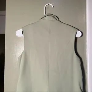 Prettygarden Women's Size Small Sleeveless Vest Light Sage Green One Button 7106 thumbnail 8