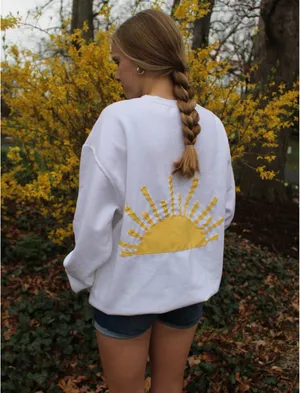 sun patchwork crewneck White Size s thumbnail 1