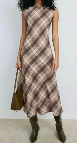 ARGENT SILK MINIMAL BIAS DRESS Small thumbnail 1