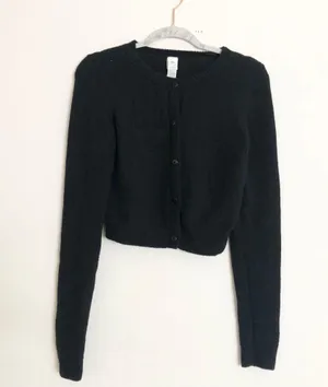 Alo Yoga Snuggle Up Sweater Cropped Cardigan Black XS thumbnail 5