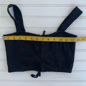Nollie Lace Up Crop Top Small Black Corset‎ Style Camisole Sleeveless Tank thumbnail 7
