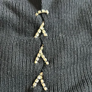 Bershka Black Crop Tank Top with Tie Front thumbnail 3