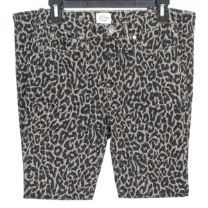 J Crew Womens Jeans 10" High Rise Toothpick Leopard Zip Fly Brown Black 25 ER thumbnail 3