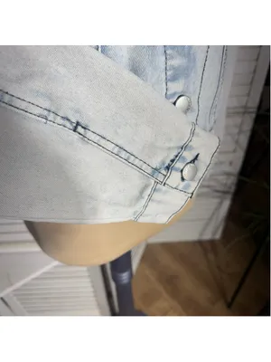 Stoosh vintage denim jacket acid wash grunge 90s Y2K flap pockets cotton rocker thumbnail 7
