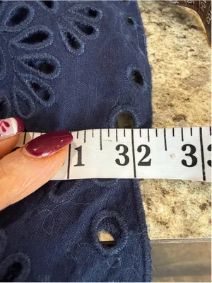 Women's J.Crew Navy Off-Shoulder Eyelet Mini Dress Size XS thumbnail 7