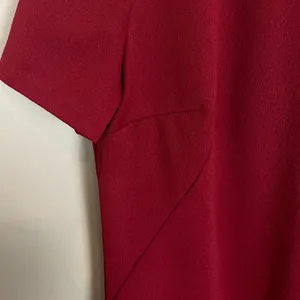 Vintage Handmade Dress‎ Sheath Red Burgundy Short Sleeves Crepe Women Classic thumbnail 12