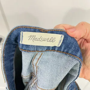 Madewell Size 25 Blue High Rise Slim Boyjean Distressed Raw Hem Jeans thumbnail 8
