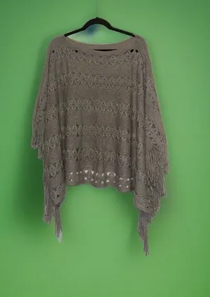 Japanese Vintage Knitting Poncho Cable Knitwear thumbnail 1