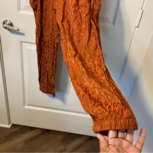 ON 34TH Animal Print Rayon Toasted Ginger Long Sleeves Pockets 1X Plus Jumpsuit thumbnail 8