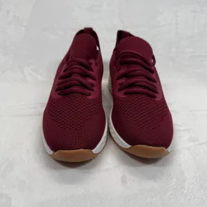 J/Slides Urban Sport Sneakers Knit Maroon‎ Lace Up Comfort Shoes Size 7 thumbnail 3