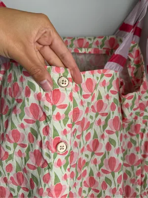Sleeveless Pink Floral Tie-Shoulder Mini Dress thumbnail 2