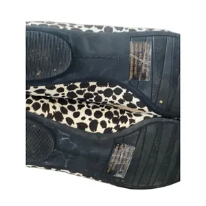 Neiman Marcus Metallic Toe Leopard Print Ballet Flats calf Hair size 8 flawed thumbnail 6