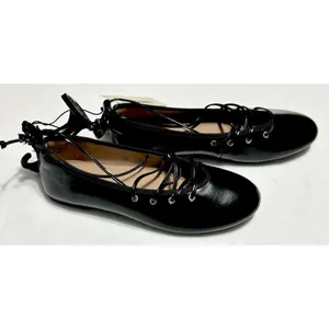 No Boundaries Corset Ballet Flats Black Lace Up Ankle Tie Womens Shoes Sz 7 NWOB thumbnail 5