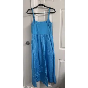 Old Navy Women’s Medium Tall Turquoise Blue Maxi Dress Spaghetti Strap Tiered thumbnail 5