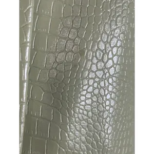 UNAULB Sage Green Crocodile Embossed Faux Leather Trench Coat Jacket Oversized thumbnail 4