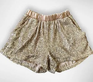 TYCHE‎ Women's Rose Gold Sequin Shorts With Pockets Small | EUC thumbnail 1
