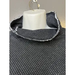 Out From Under Sweater Womens Medium Black Open Knit Turtleneck Cropped Pullover thumbnail 6
