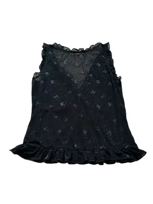 Black Mesh Lace Babydoll Top Bows Ruffles Dark Romantic Fairy Grunge Y2K thumbnail 5