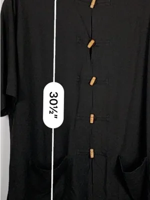 Silver Dragon Womens L Black Silk Linen Jacket Mandarin Collar Frog Toggles thumbnail 9
