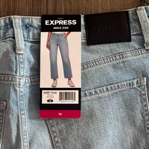 Express Ankle Jeans Light Wash Blue Straight Cropped Women Sz 14 NEW thumbnail 9
