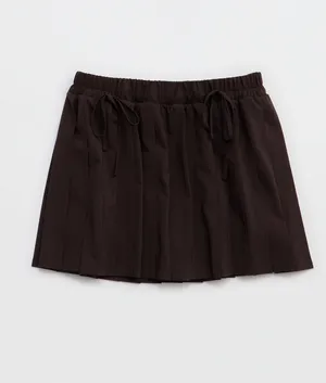 Aerie Pleated Brown skort with bows thumbnail 4