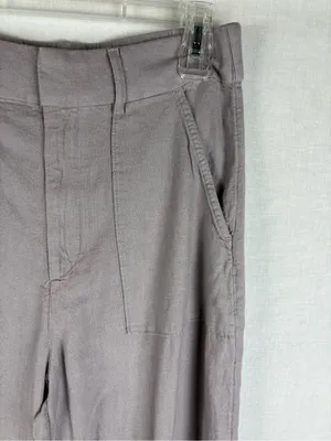 Abercrombie & Fitch Wide Leg Linen Pants Mauve Size M thumbnail 3