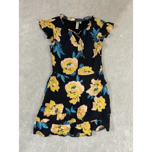 dolan silk dress medium floral knee length flutter sleeve‎ Lined Ruffle Detail thumbnail 2
