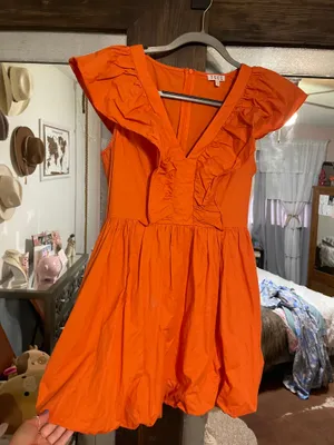 Orange Babydoll Dress thumbnail 2