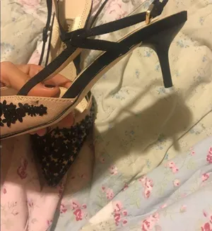 Zara sequin slingback heels thumbnail 4