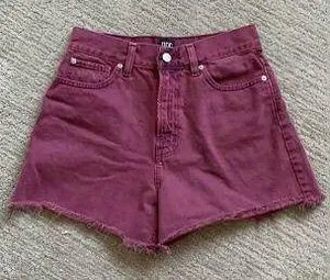Maroon Jean Shorts thumbnail 1