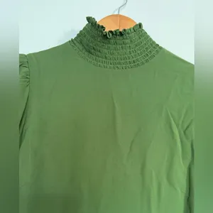 Reformation Galena Long Sleeve Dress in Olive thumbnail 10