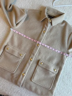 J.Crew Bouclé Shirt Jacket Sandstone Tan NWT Medium thumbnail 7