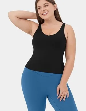 Halara 13H3.- Padded V Neck Cropped Yoga Tank Top thumbnail 1