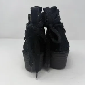 Fly London Suede Wedge Ankle Boots Black Lace Up Back Women Size 38 thumbnail 8
