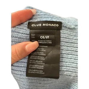 Club‎ Monaco Light Blue Knit ribbed Beanie wool alpaca One size thumbnail 2
