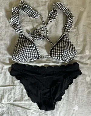 🛎️ Clearance Jessica Simpson Black&White Bikini Top(Medium) and Bottom(Small) thumbnail 1