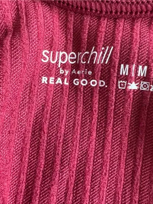 aerie Ribbed Red Tank Top Bodysuit thumbnail 3