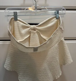 SheIn Strapless Cream Top thumbnail 2