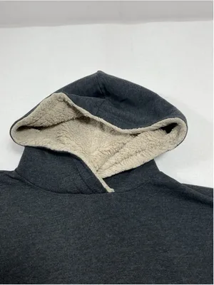 Womans Aerie Pullover Hoodie Long Sleeve Medium Charcoal Lined Hood thumbnail 3