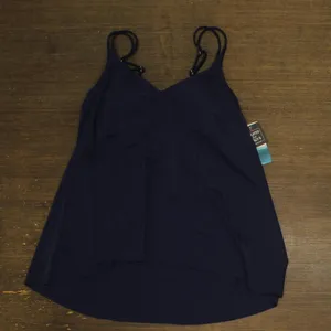 NWT Swim Solutions Midnight Princess High-Low Tankini Top 806843 Navy Blue 10 thumbnail 4