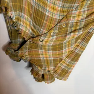 Free People Juniper Ridge Olive Green Plaid Flannel thumbnail 7