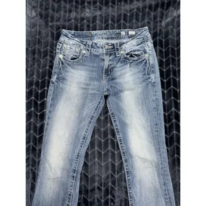 Miss Me Womens Bootcut Jeans Medium Wash Embroidered Mid Rise Sz 27 thumbnail 2