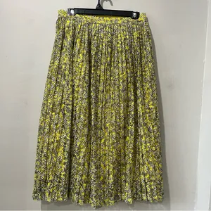 Who What Wear Maxi Skirt Women Size 6 Floral Pleated‎ Layered Yellow Black White thumbnail 7