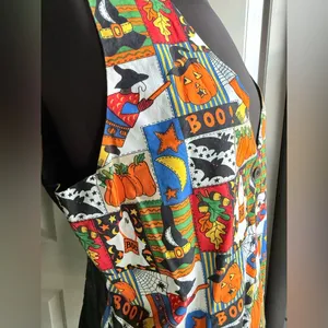 Vintage 90s Basic Editions Halloween print cotton vest, size large thumbnail 5