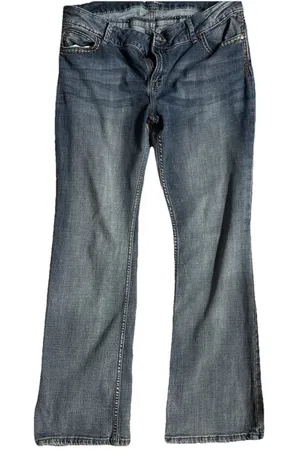Wrangler Cowgirl Bootcut Women's Jeans Size 32 Blue Denim Thick Stitch FLAWS thumbnail 1