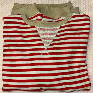 NEW! We The Classic Striped Oversized Crewneck Sweatshirt LARGE Red thumbnail 8