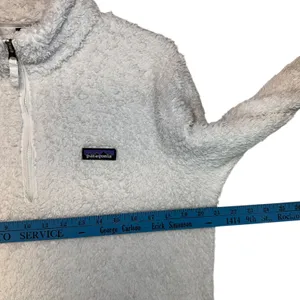 Patagonia Women's Fuzzy Fleece Pullover Sweatshirt White Gray‎ Size L thumbnail 6