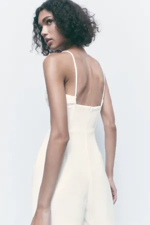 ZARA Nwt Bridal White Corset Bustier Romper Jumpsuit thumbnail 6
